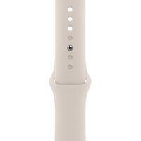 Apple Watch Series 9 45 мм (алюминиевый корпус, звездный свет/звездный свет, спортивный силиконовый ремешок S/M) Image #3