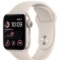 Apple Watch SE 2 40 мм (алюминиевый корпус, звездный свет/звездный свет, спортивный силиконовый ремешок S/M)
